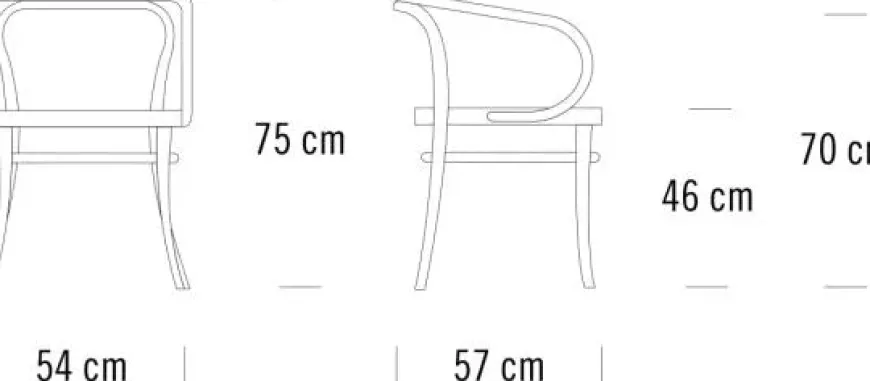 209 Armstol, sort fra Thonet