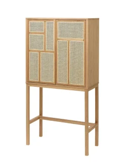 Air Cabinet, black/cane fra Design House Stockholm