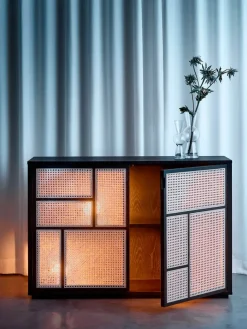 Air Sideboard, black/cane fra Design House Stockholm