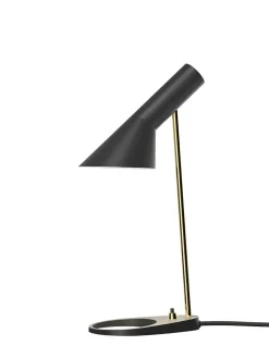 AJ Mini Table Lamp, grey/brass af Arne Jacobsen