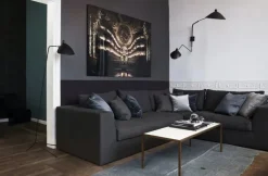 Big Wall Lamp w/2 Rotating Arms, 1 Straight, 1 Curved af Serge Mouille