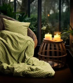 Bæk & Bølge Sengetøj, grøn/soft pink fra Juna