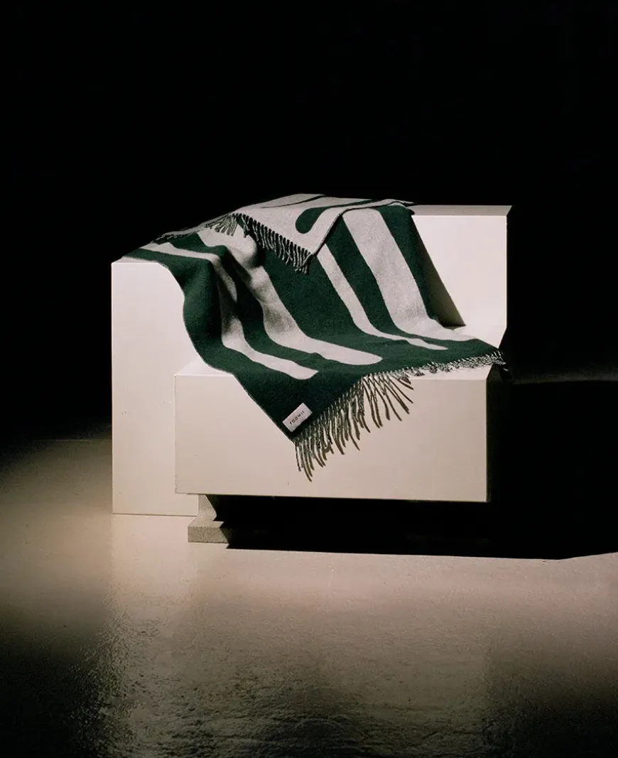 Brush Plaid, green/porcelain fra raawii