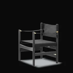 Canvas 21 stol, sortlakeret eg af Børge Mogensen