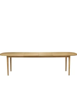 C63E Bjørk Spisebord inkl. 2 Tillægsplader, olieret eg fra FDB Møbler