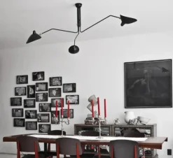 Ceiling Lamp w/3 Rotating Arms af Serge Mouille