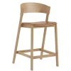 Cover Counter Stool, oak w. cognac leather fra Muuto