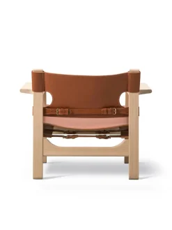 Den Spanske Stol i cognac læder, eg lys olie af Børge Mogensen