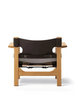 Den Spanske Stol i cognac læder, eg lys olie af Børge Mogensen