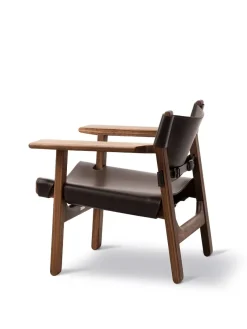 Den Spanske Stol i cognac læder, eg lys olie af Børge Mogensen