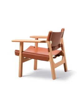 Den Spanske Stol i cognac læder, eg sæbe af Børge Mogensen