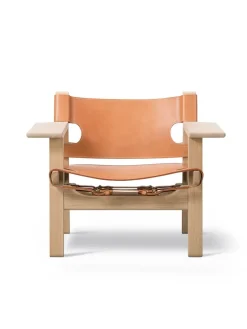 Den Spanske Stol i cognac læder, eg sæbe af Børge Mogensen