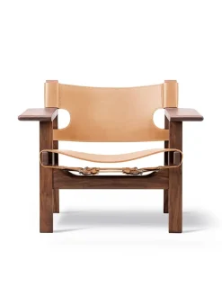 Den Spanske Stol i cognac læder, eg sæbe af Børge Mogensen