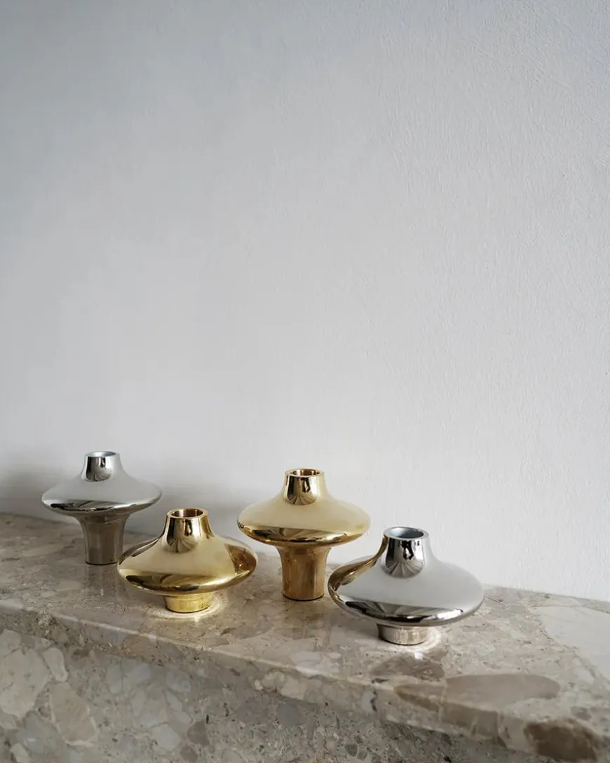 Doublet Candleholder Large, gold fra Hein Studio