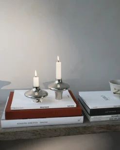 Doublet Candleholder Large, silver fra Hein Studio