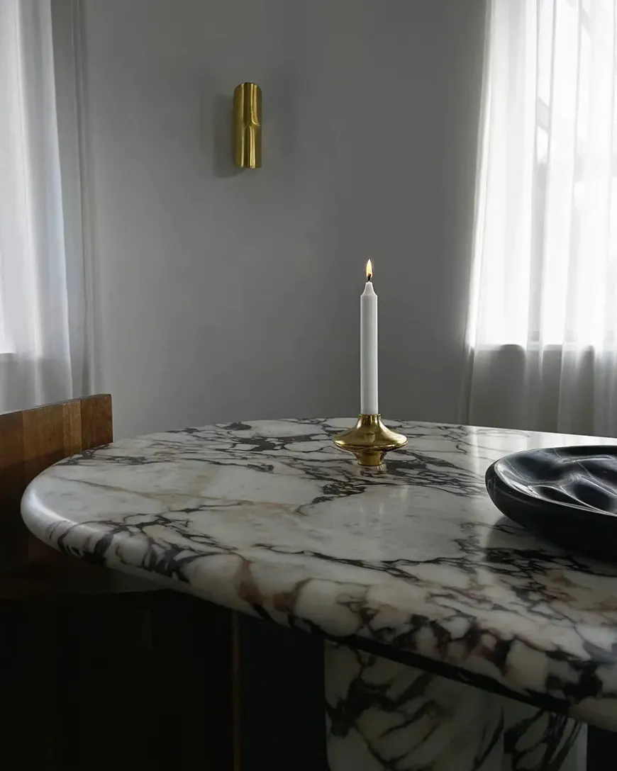 Doublet Candleholder Small, silver fra Hein Studio