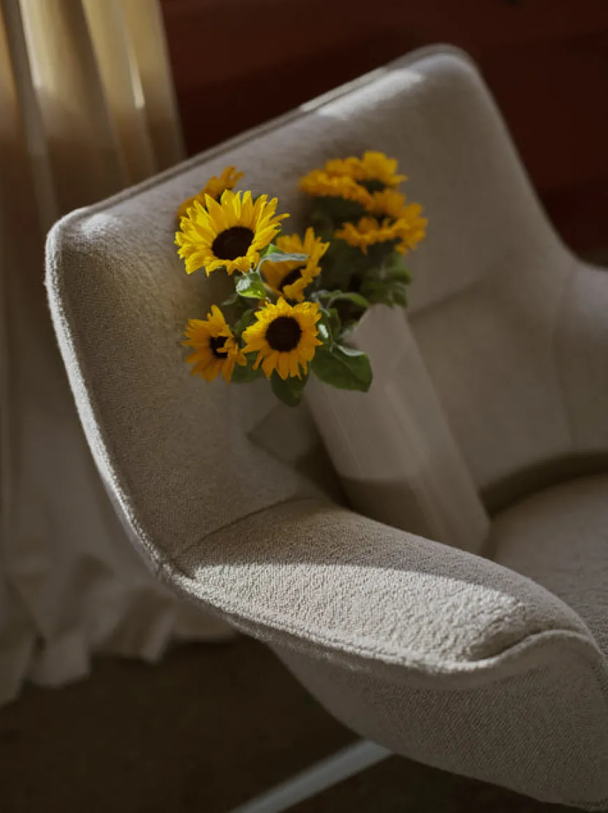 Doze Lounge Chair, Low Back, Ocean 80/tekstil, Tube base fra Muuto