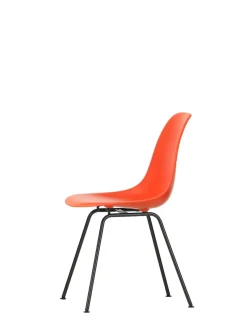 Eames Plastic Side Chair DSX, sort pulverlakeret fra Vitra
