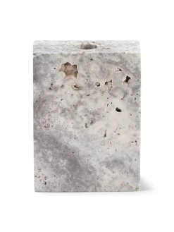 Epode Lysestage 8,5 cm, travertin silver fra Wabi Sabi Nordic