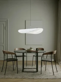 Florence spisebord Ø120, white carrera fra New Works