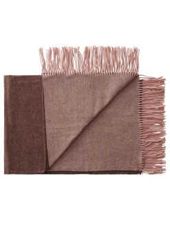 Franja Plaid, pink/brown fra Silkeborg Uldspinderi