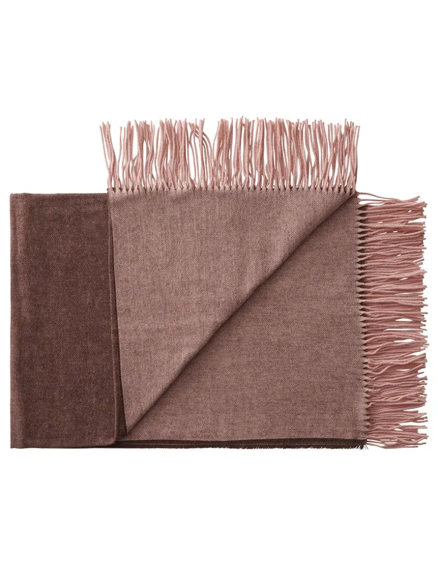 Franja Plaid, pink/brown fra Silkeborg Uldspinderi