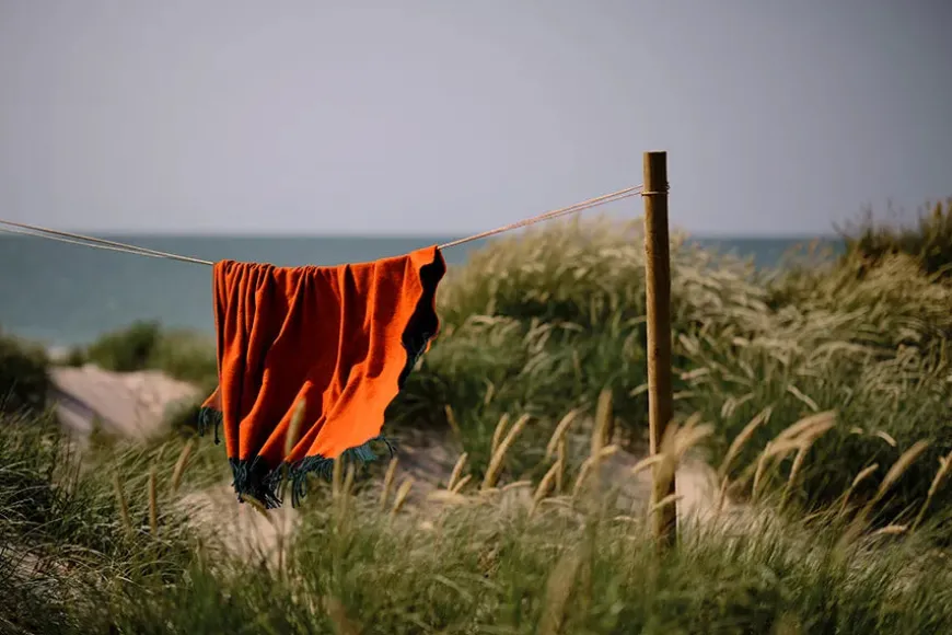 Franja Plaid, pink/brown fra Silkeborg Uldspinderi