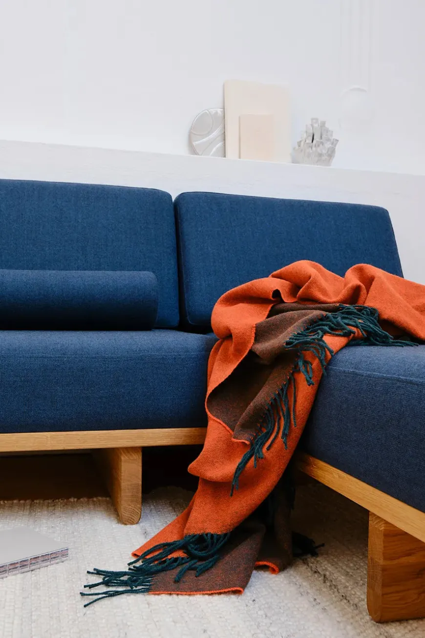 Franja Plaid, pink/brown fra Silkeborg Uldspinderi