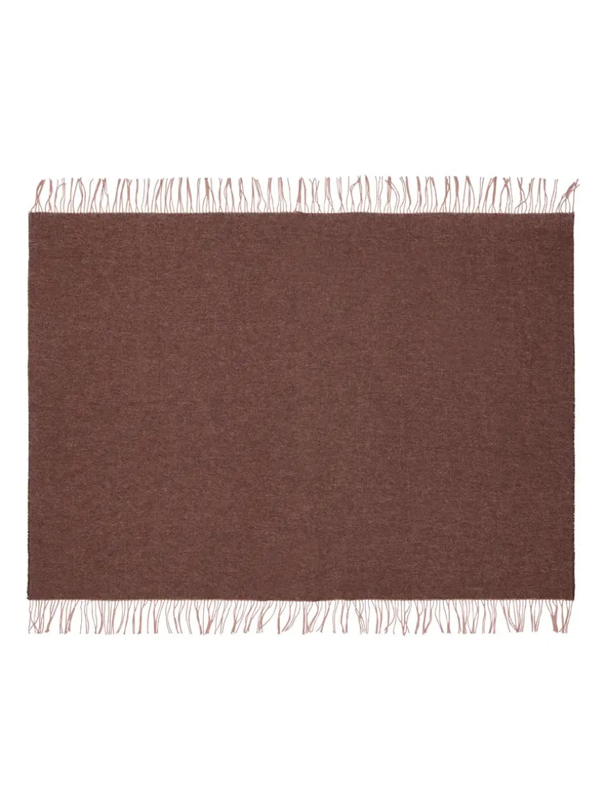 Franja Plaid, pink/brown fra Silkeborg Uldspinderi