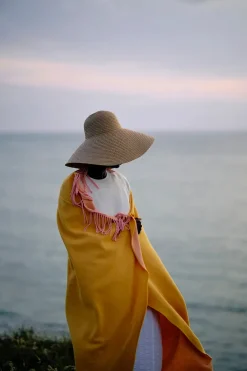 Franja Plaid, pink/brown fra Silkeborg Uldspinderi