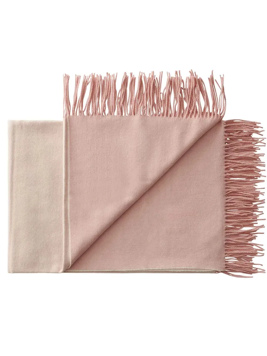 Franja Plaid, pink/white fra Silkeborg Uldspinderi