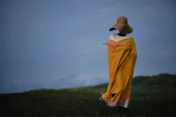 Franja Plaid, pink/yellow fra Silkeborg Uldspinderi