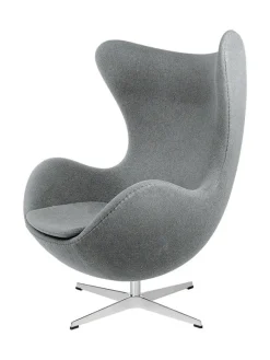 Ægget, sort læder/aluminium af Arne Jacobsen