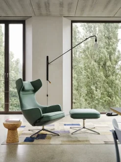 Grand Repos Lænestol inkl. Fodskammel, cognac (Premium Læder) fra Vitra