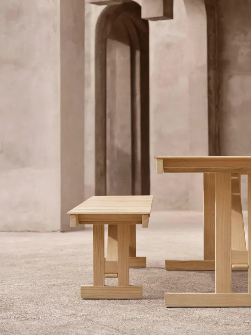 Havemøbelsæt, 2 bænke og bord af Børge Mogensen