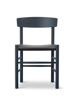 J39 Folkestolen Sædepolstret, Cognac Læder af Børge Mogensen