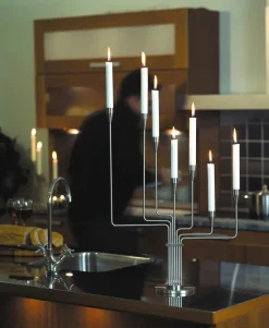 Karlsvognen Table Lysestage, gul fra Piet Hein