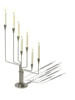 Karlsvognen Table Lysestage, messing fra Piet Hein