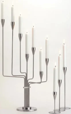 Karlsvognen Table Lysestage, messing fra Piet Hein