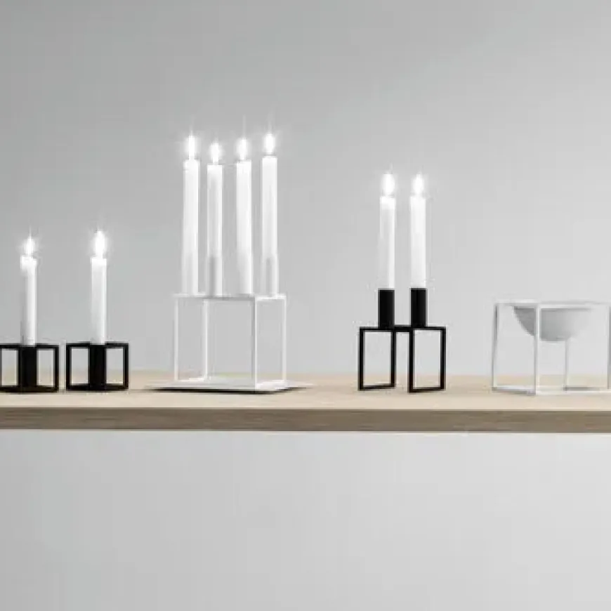 Kubus 4 Lysestage, olive fra Audo Copenhagen