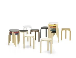 Limited Edition Stool 60, Mahogany Brown fra Artek