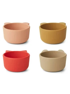 Malene silikoneskåle 4-pak, apple red/tuscany rose multi mix fra Liewood
