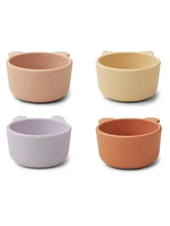 Malene silikoneskåle 4-pak, light lavender multi mix fra Liewood