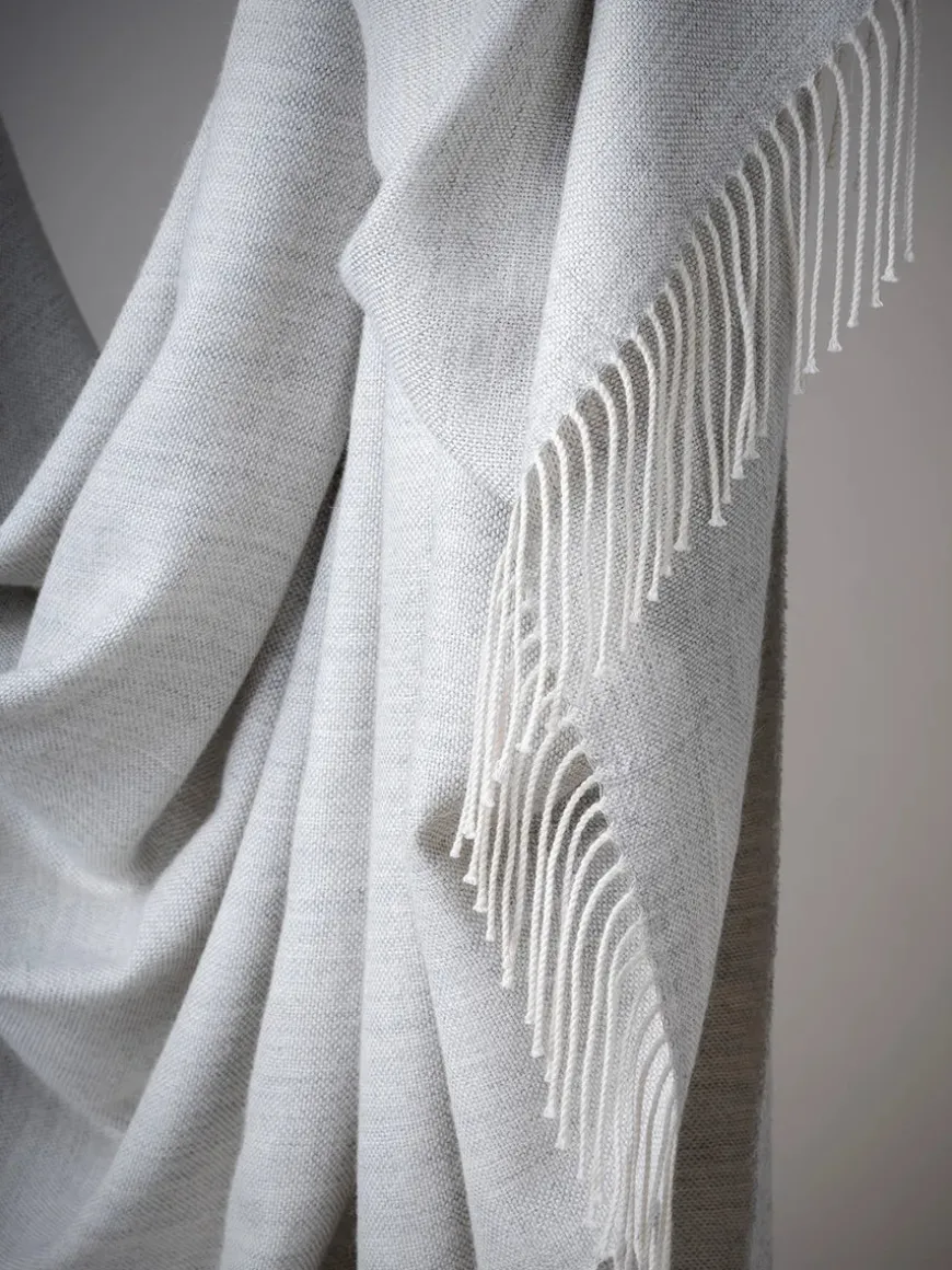 Panama Plaid, grey sand fra Silkeborg Uldspinderi