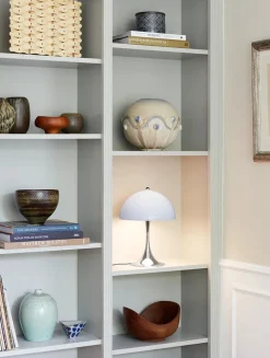 Panthella 250 bordlampe, koral af Verner Panton