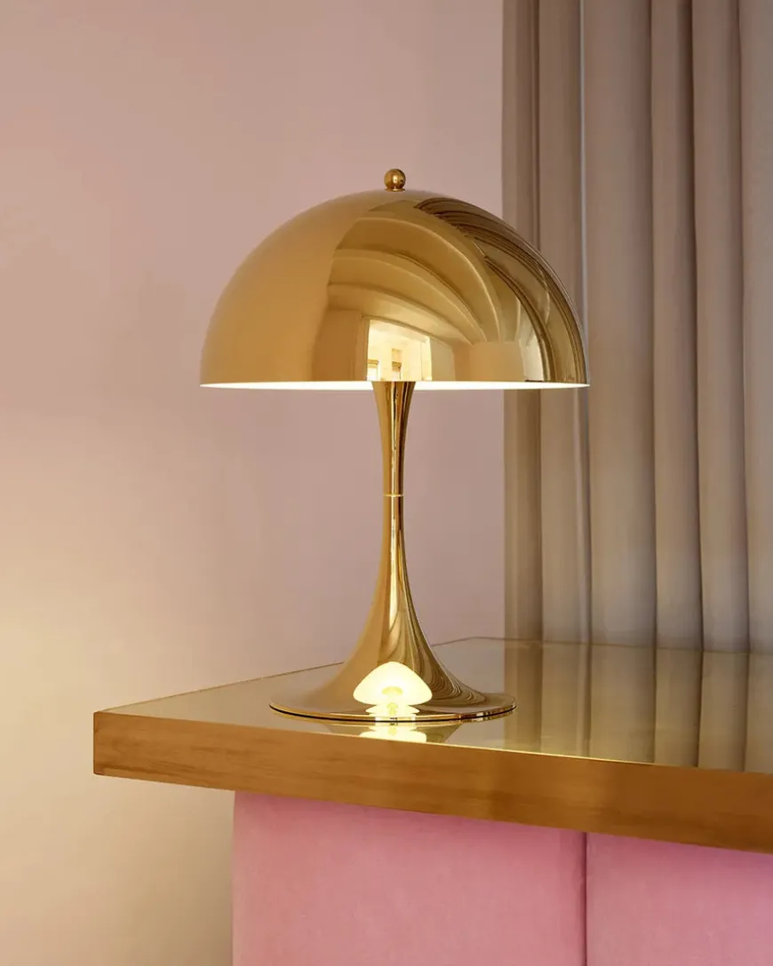 Panthella 320 bordlampe, messing af Verner Panton