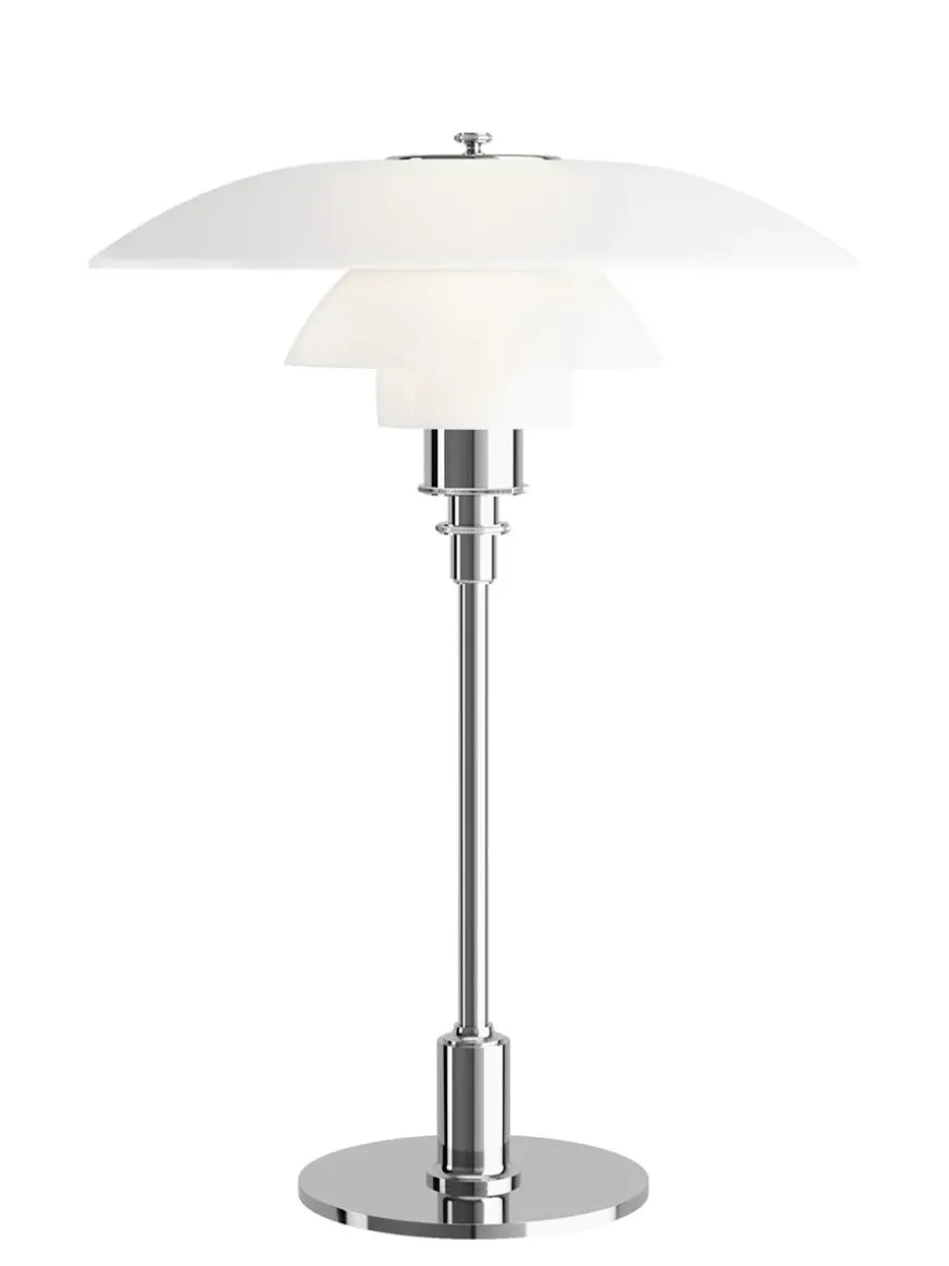 PH 3½-2½ Glas Bordlampe, messing metalliseret fra Louis Poulsen