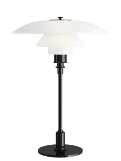 PH 3½-2½ Glas Bordlampe, sort metalliseret fra Louis Poulsen