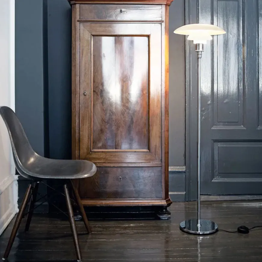 PH 3½-2½ Gulvlampe, messing metalliseret fra Louis Poulsen