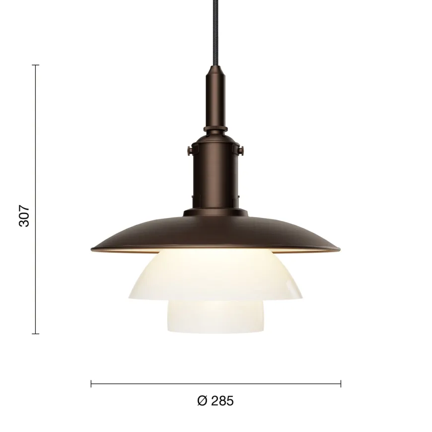 PH 3/3 pendel, messing/opalt glas, limited edition 2022 af Poul Henningsen